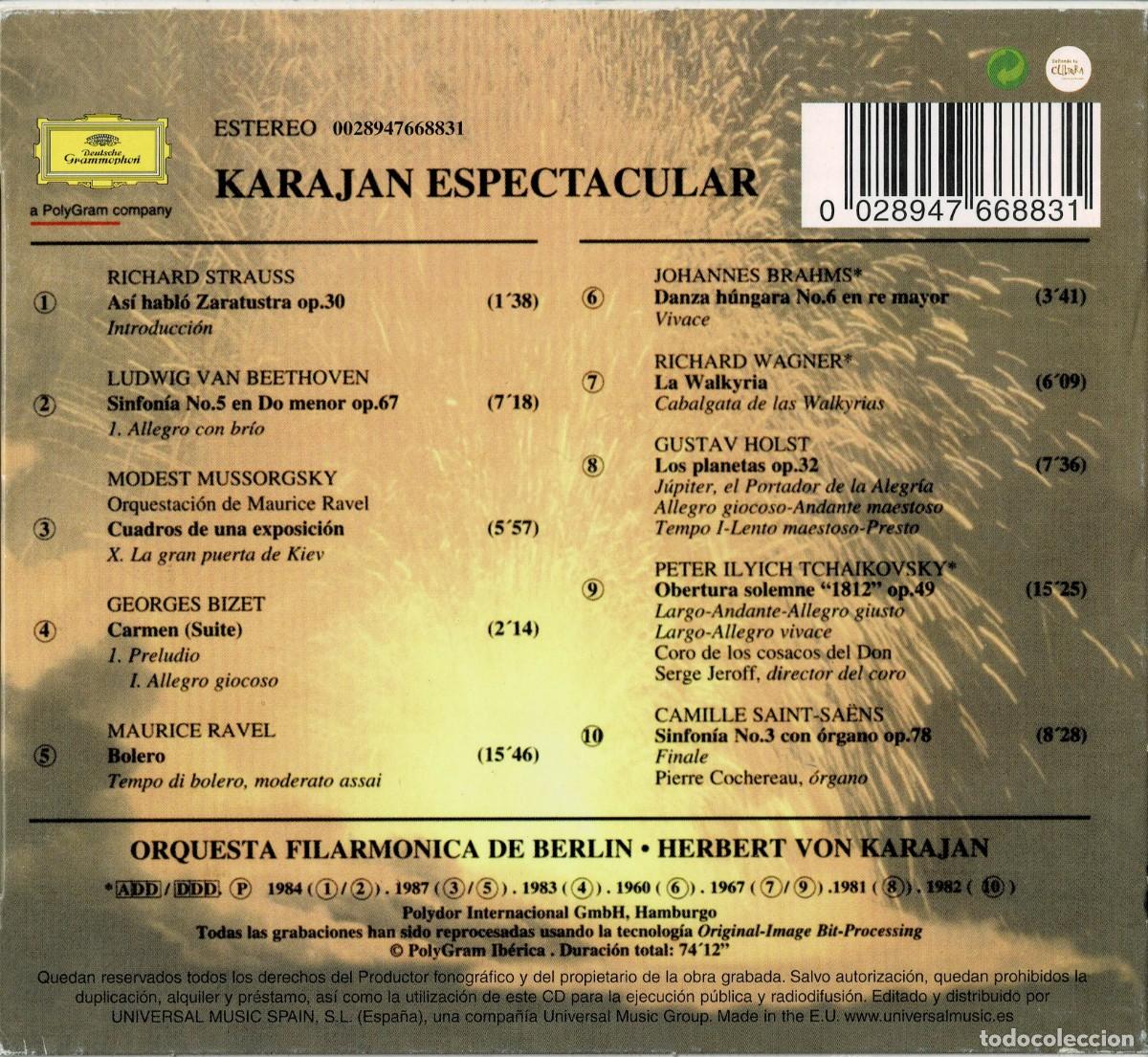 CDs de m&uacute;sica: KARAJAN ESPECTACULAR. CD-CLASICA-2648 - Foto 2