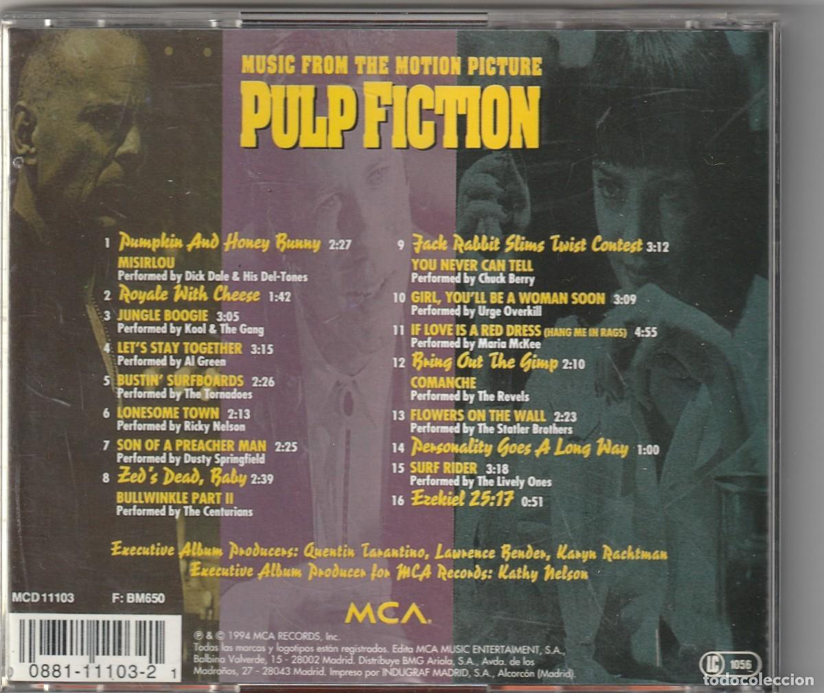 CDs de m&uacute;sica: B.S.O. PULP FICTION (CD MCA 1994 ESPA&Ntilde;A) - Foto 2