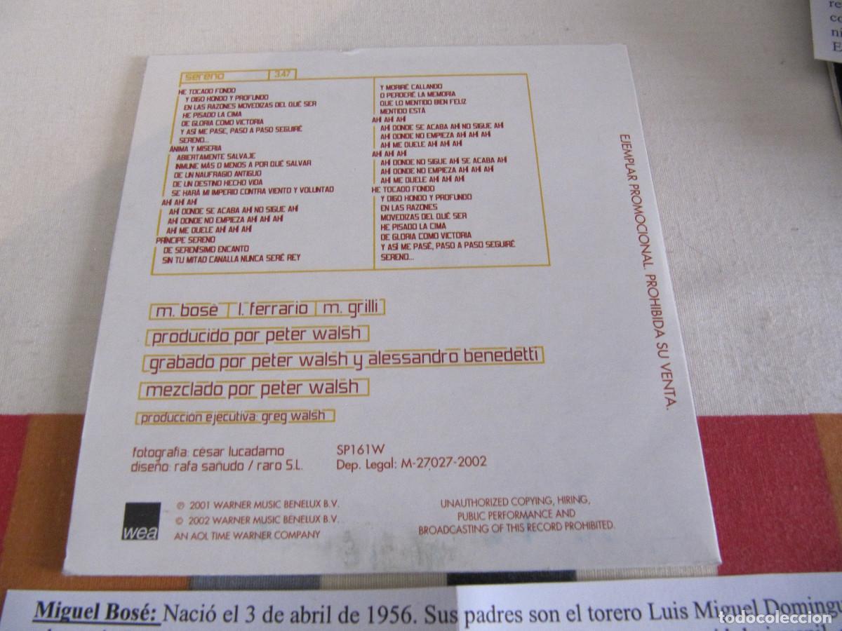 CDs de m&uacute;sica: Miguel Bose - sereno. Cd single - Foto 2