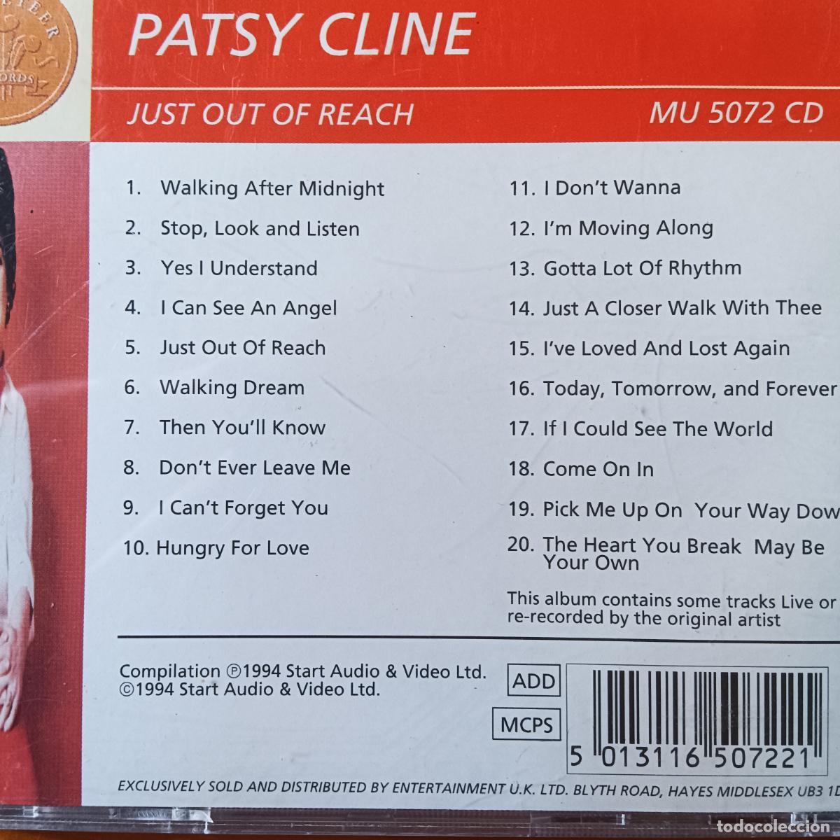 CDs de m&uacute;sica: PATSY CLINE. JUST OUT OF REACH. CD - Foto 2