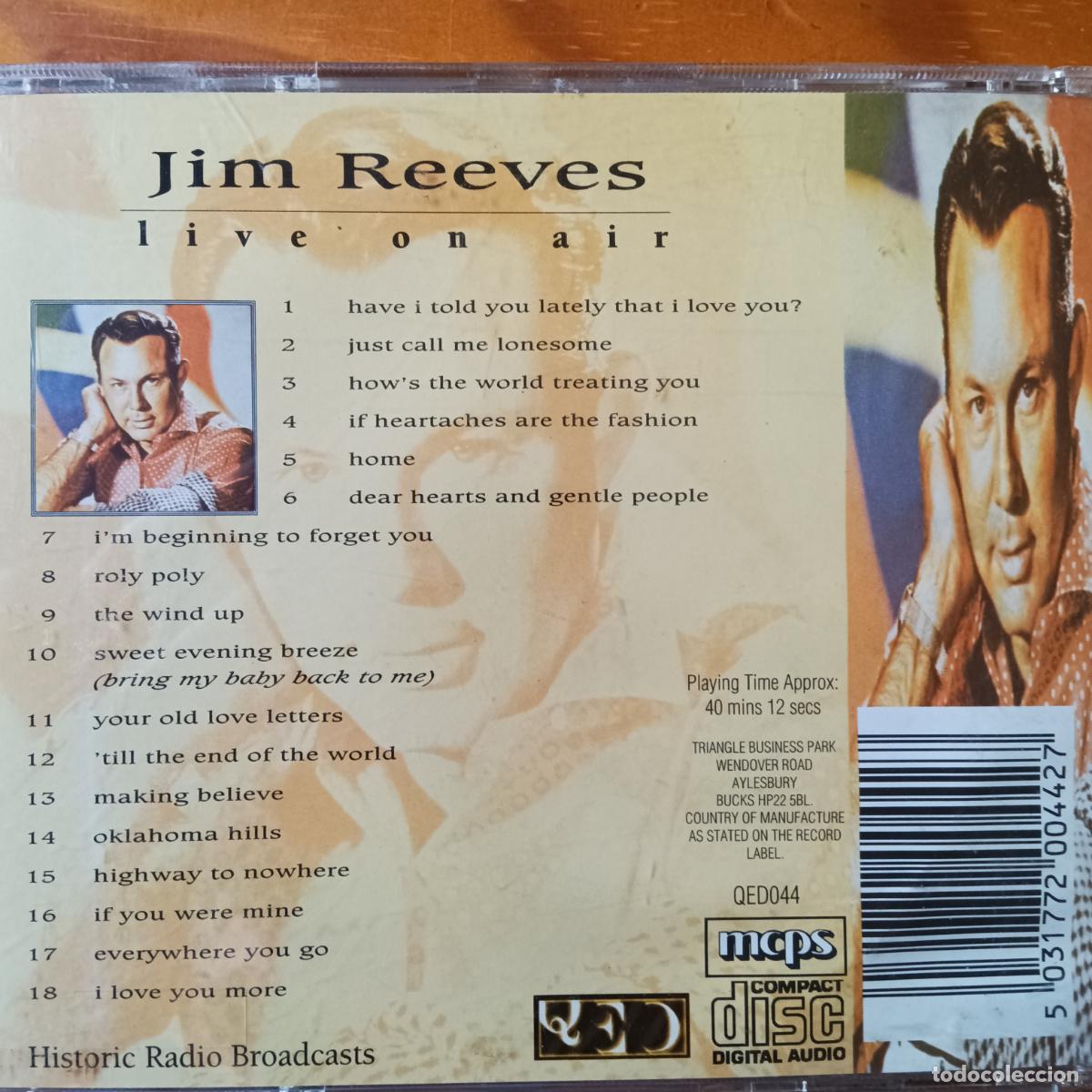 CDs de m&uacute;sica: JIM REEVES, LIVE ON AIR. CD - Foto 2
