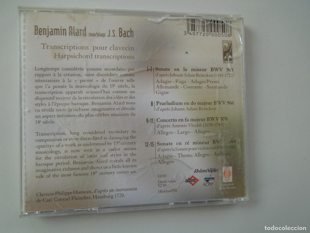CDs de m&uacute;sica: BACH - HASPSICHORD TRANSCRIPTION - BENJAMIN ALARD - CD - Foto 3