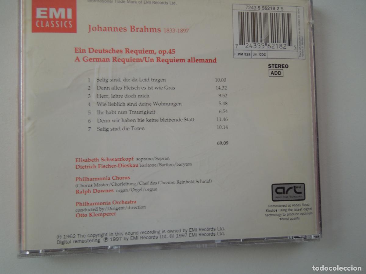 CDs de m&uacute;sica: BRAHMS - EIN DEUSCHES REQUIEM - KLEMPERER - CD - Foto 3