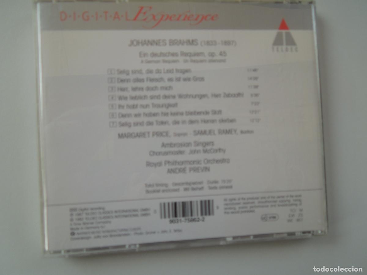 CDs de m&uacute;sica: BRAHMS - EIN DEUTSCHES REQUIEM - ANDR&Eacute; PREVIN - CD - Foto 3