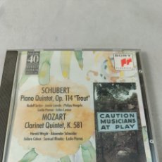 CDs de Música: CD SCHUBERT. PIANO QUINTET OP.114 TROUT. MOZART CLARINET QUINTET K.581. SONY CLASSICS