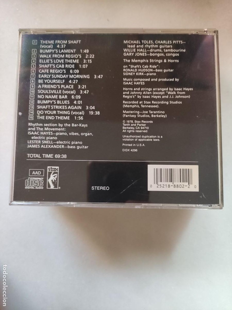 CDs de m&uacute;sica: ISAAC HAYES. SHAFT - Foto 2
