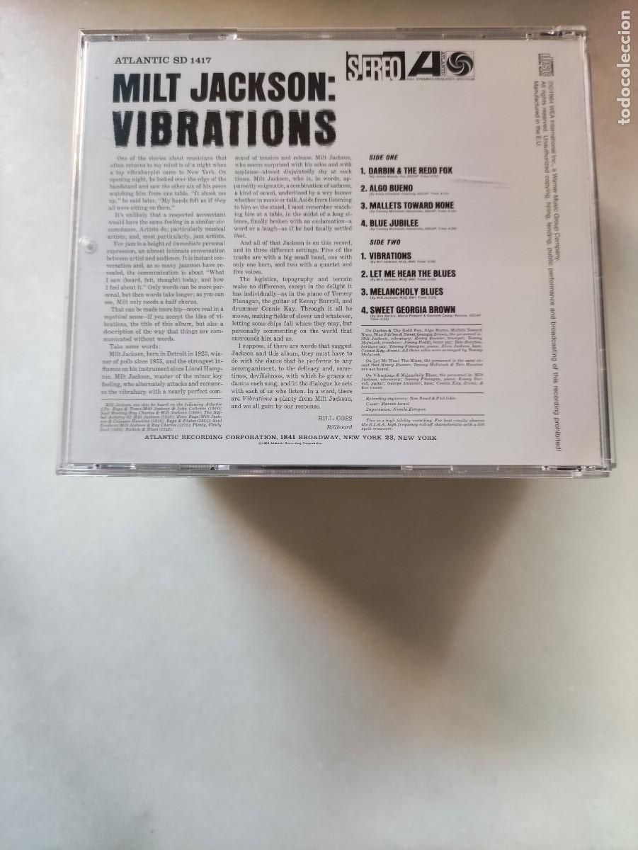 CDs de m&uacute;sica: MILT JACKSON. VIBRATIONS. - Foto 2