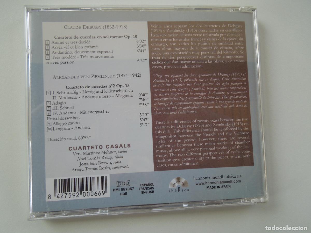 CDs de m&uacute;sica: DEBUSSY - ZEMLINSKY - CUARTETO CASALS - CD - Foto 3
