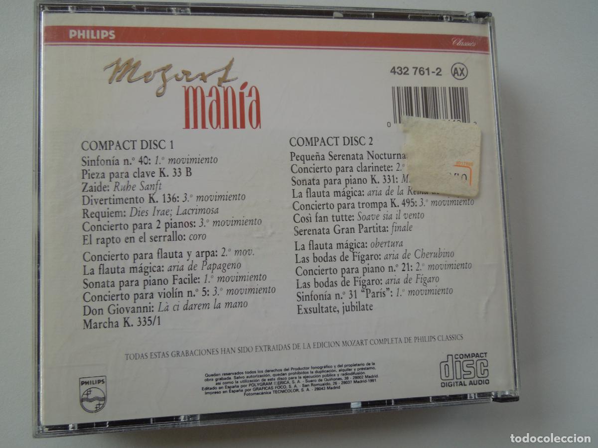 CDs de m&uacute;sica: MOZART MANIA - DOBLE COMPACTO - Foto 5