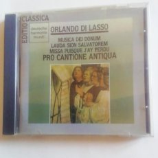 CDs de Música: ORLANDO DI LASSO. MUSICA DEI DONUM. LAUDA... MISSA... PRO CANTIONE ANTIQUA. CD