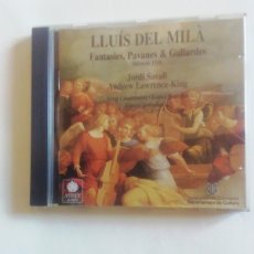 CDs de Música: LLUÍS DEL MILA (LUYS MILAN). FANTASIES, PAVANES & GALLARDES. JORDI SAVALL. CD