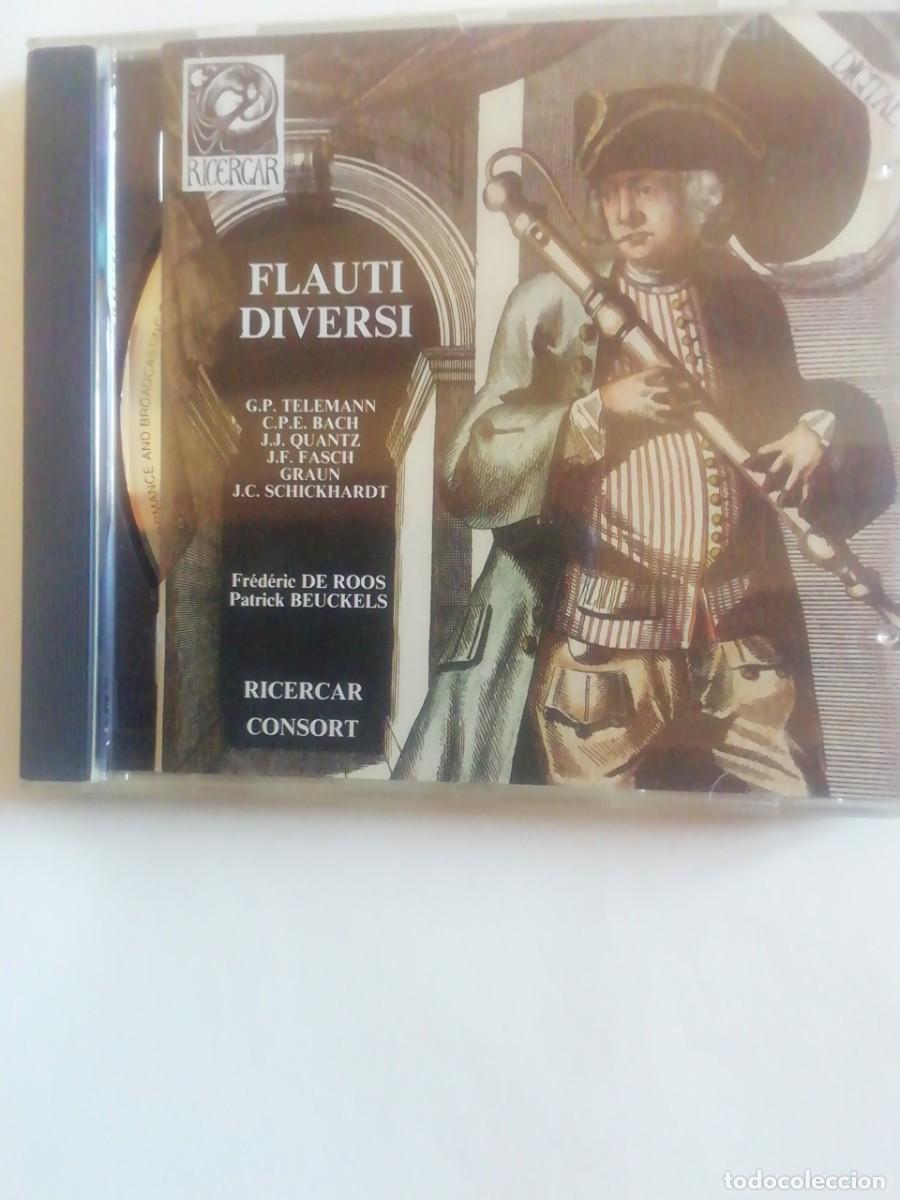 CDs de m&uacute;sica: FLAUTI DIVERSI. TELEMANN... FR&Eacute;D&Eacute;RIC DE ROOS. PATRICK BEUCKLES. RICERCAR CONSORT. CD - Foto 1