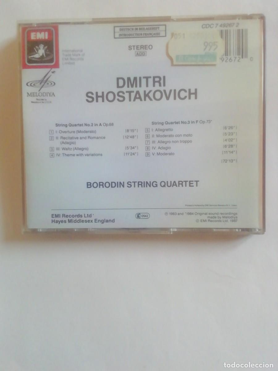 CDs de m&uacute;sica: SHOSTAKOVICH. STRING QUARTETS N&ordm; 2 & 3. BORODIN STRING QUARTET. CD - Foto 2