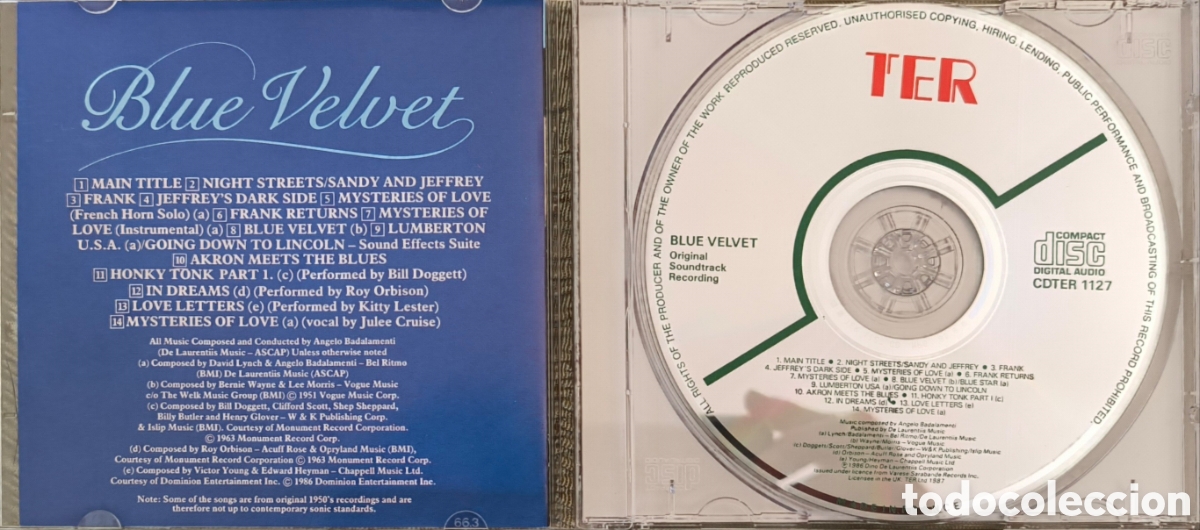CDs de m&uacute;sica: CD BLUE VELVET. ANGELO BADALAMENTI - Foto 2
