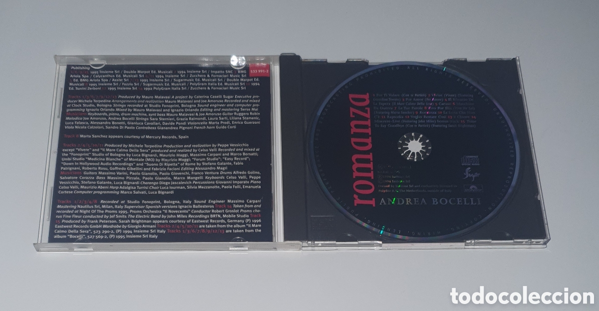 CDs de m&uacute;sica: ANDREA BOCELLI / CD 1996 GERMANY / ROMANZA - Foto 2