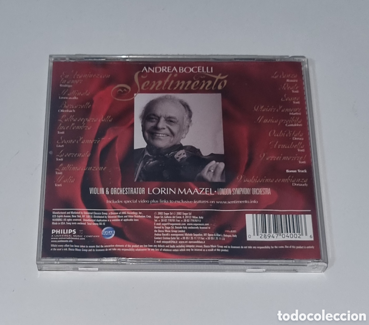 CDs de m&uacute;sica: ANDREA BOCELLI / CD 2002 US / SENTIMIENTO - Foto 3