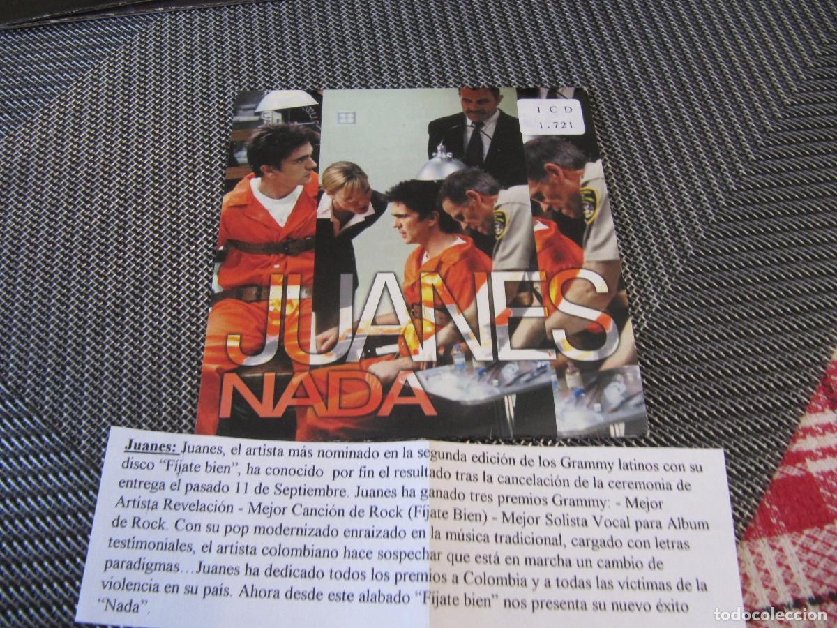CDs de m&uacute;sica: Juanes: Nada, Cd single promo CADENA 100 - Foto 1