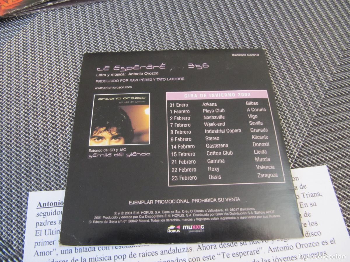 CDs de m&uacute;sica: Antonio Orozco &ndash; Te Esperar&eacute; CD SINGLE CADENA 100 - Foto 2
