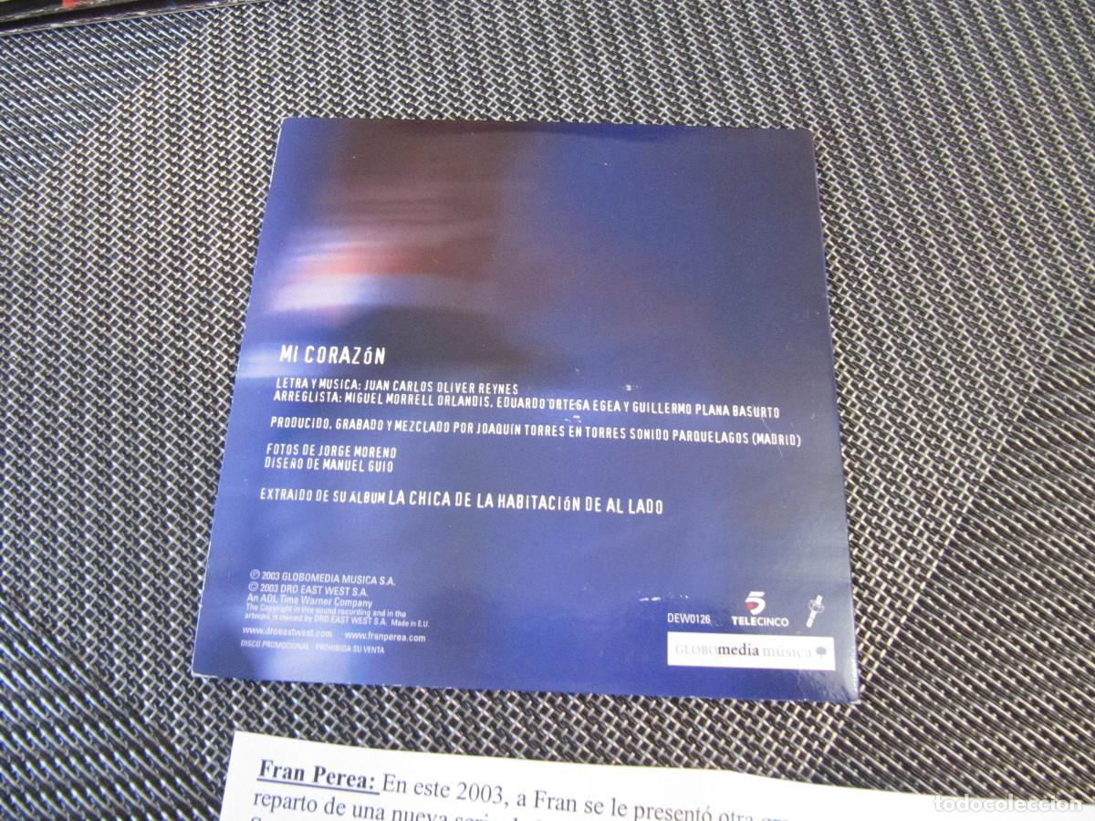 CDs de m&uacute;sica: FRAN PEREA - CD SINGLE CADENA 100 - MI CORAZON - Foto 2
