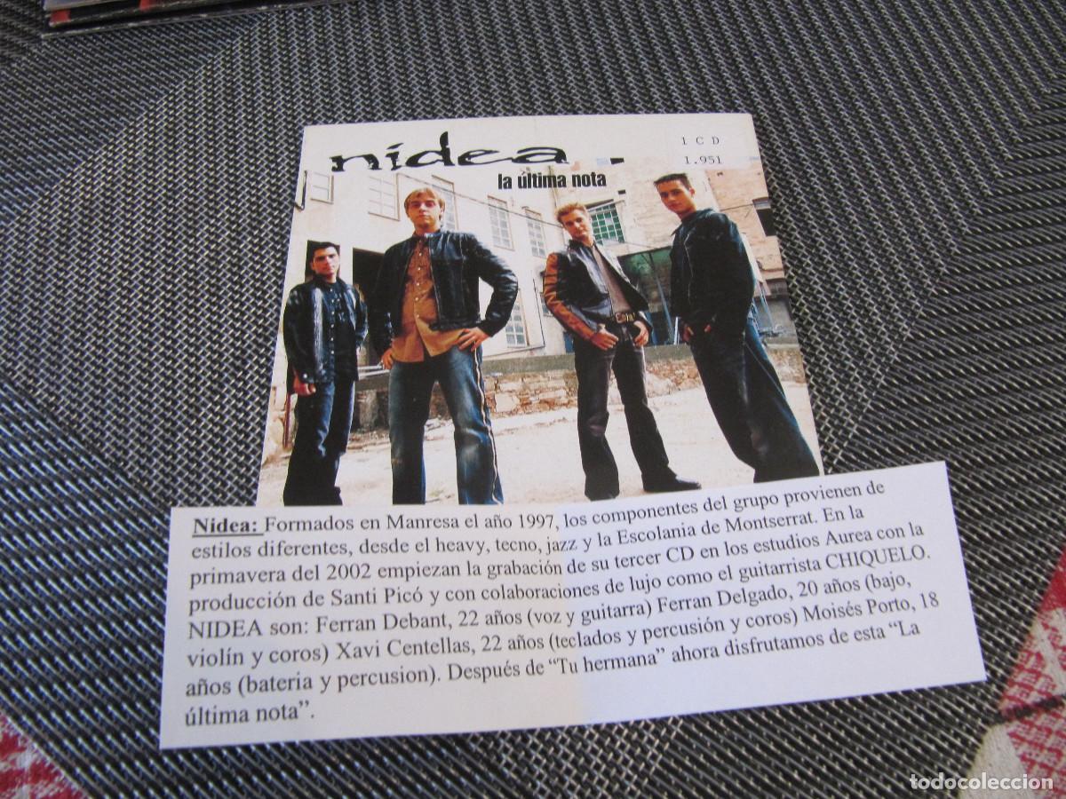 CDs de m&uacute;sica: Nidea &ndash; La Ultima Nota CD SINGLE CADENA 100 - Foto 1