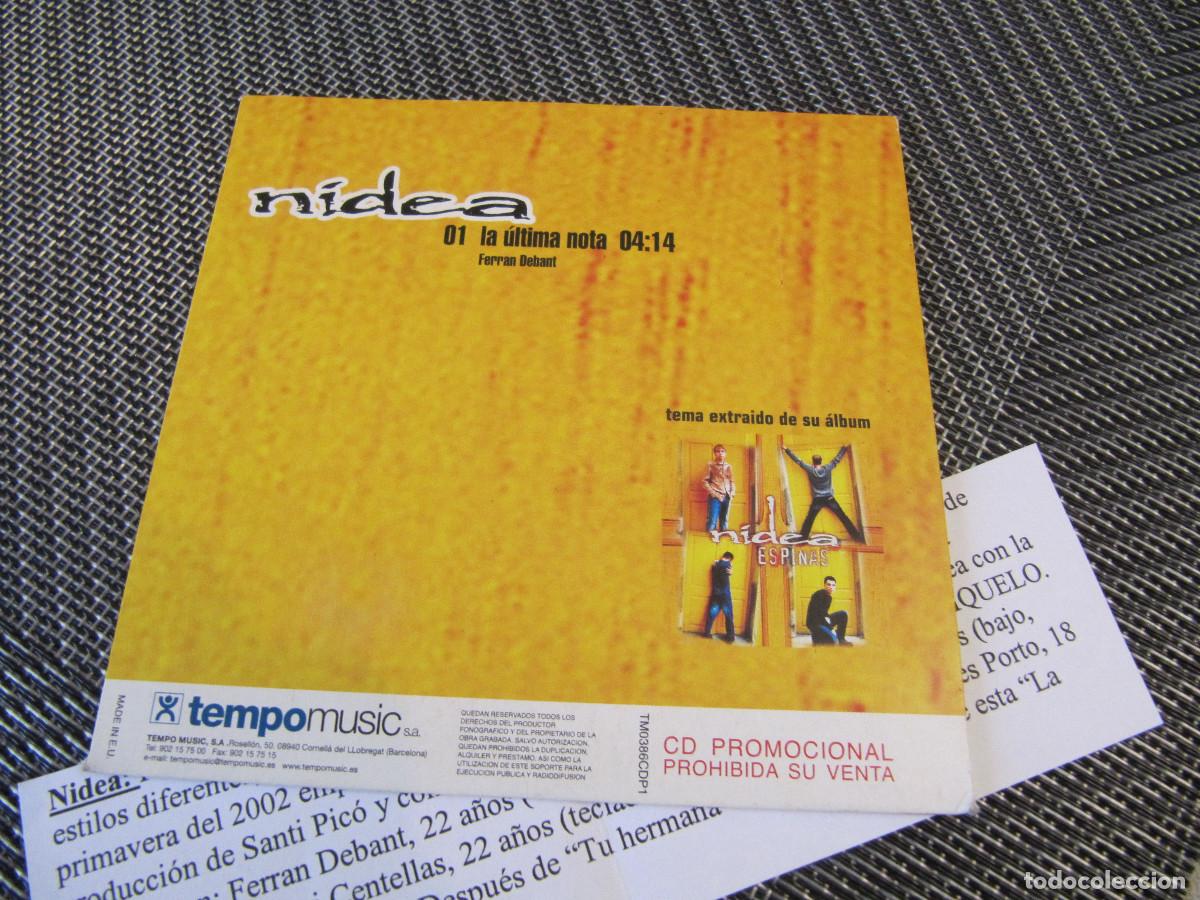 CDs de m&uacute;sica: Nidea &ndash; La Ultima Nota CD SINGLE CADENA 100 - Foto 2