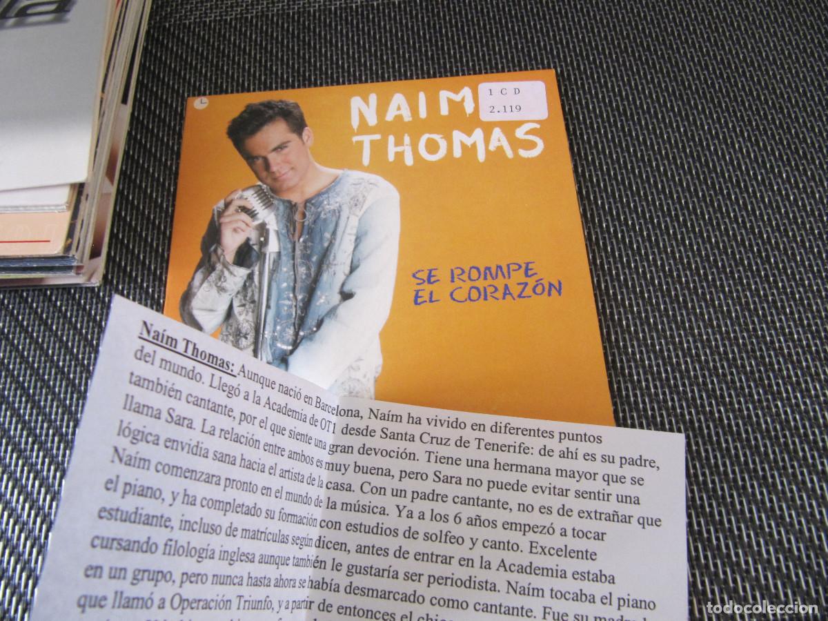 CDs de m&uacute;sica: NAIM THOMAS - SE ROMPE EL CORAZON ( CD SINGLE ) CADENA 100 - Foto 1