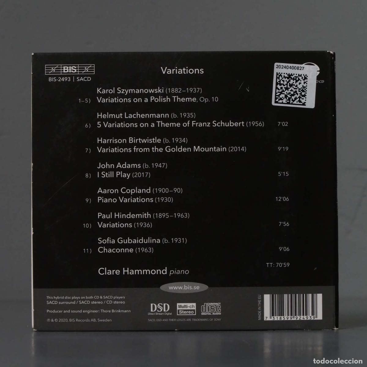 CDs de m&uacute;sica: CD. Clare Hammond: Variations - Foto 2