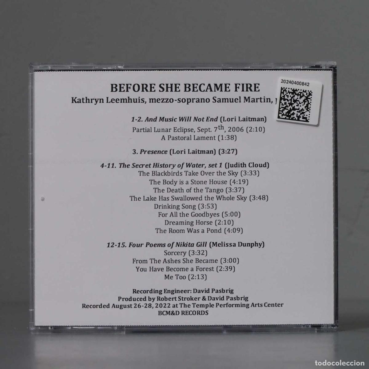 CDs de m&uacute;sica: CD. BEFORE SHE BECAME FIRE. LEMHUIS. MARTIN - Foto 2