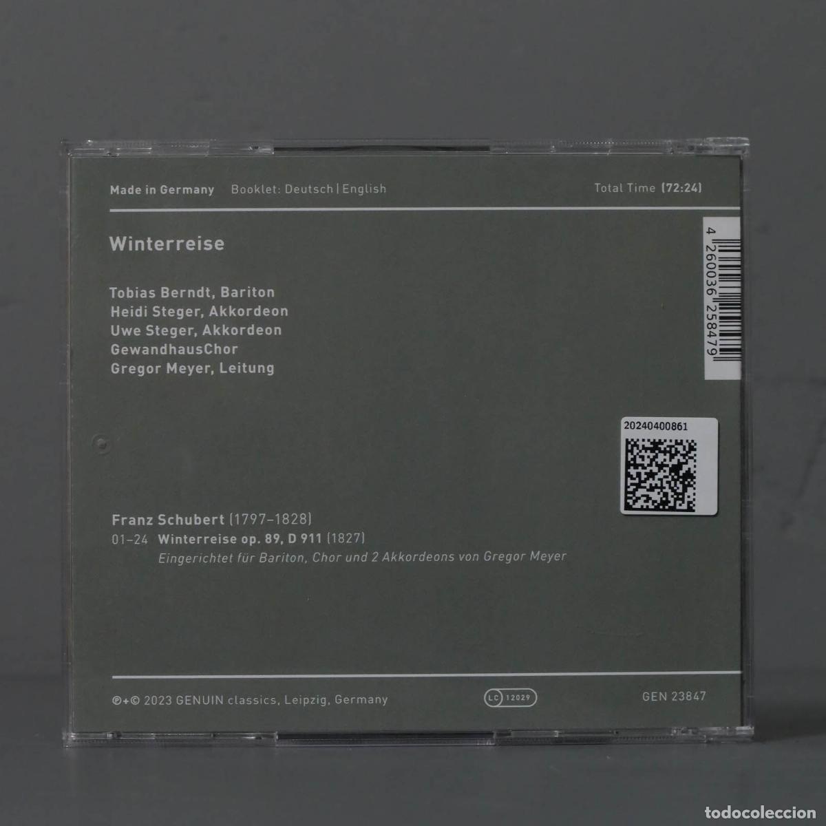 CDs de m&uacute;sica: CD. BERNDT/GEWANDAUSCHOR - SCHUBERT - WINTERREISE - Foto 2