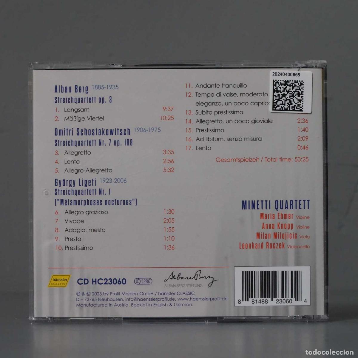 CDs de m&uacute;sica: CD. Alban Berg String Quartet Op. 3 Dmitri Shostakovich String Quartet No. 7 - Foto 2