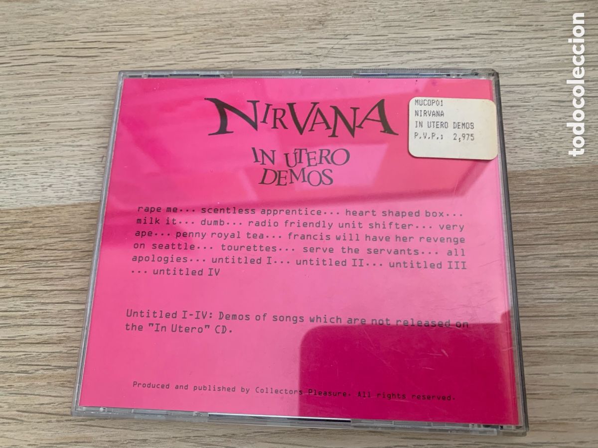 CDs de m&uacute;sica: Nirvana In Utero Demos CD Rareza - Foto 2