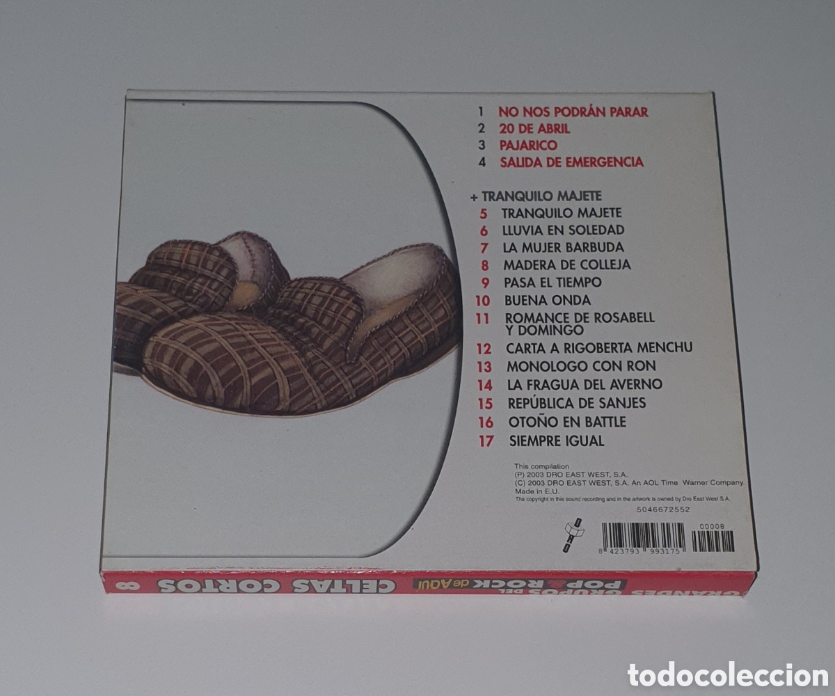 CDs de m&uacute;sica: CELTAS CORTOS / CD 2003 / TRANQUILO MAJETE + 4 TEMAS EXTRA - Foto 3