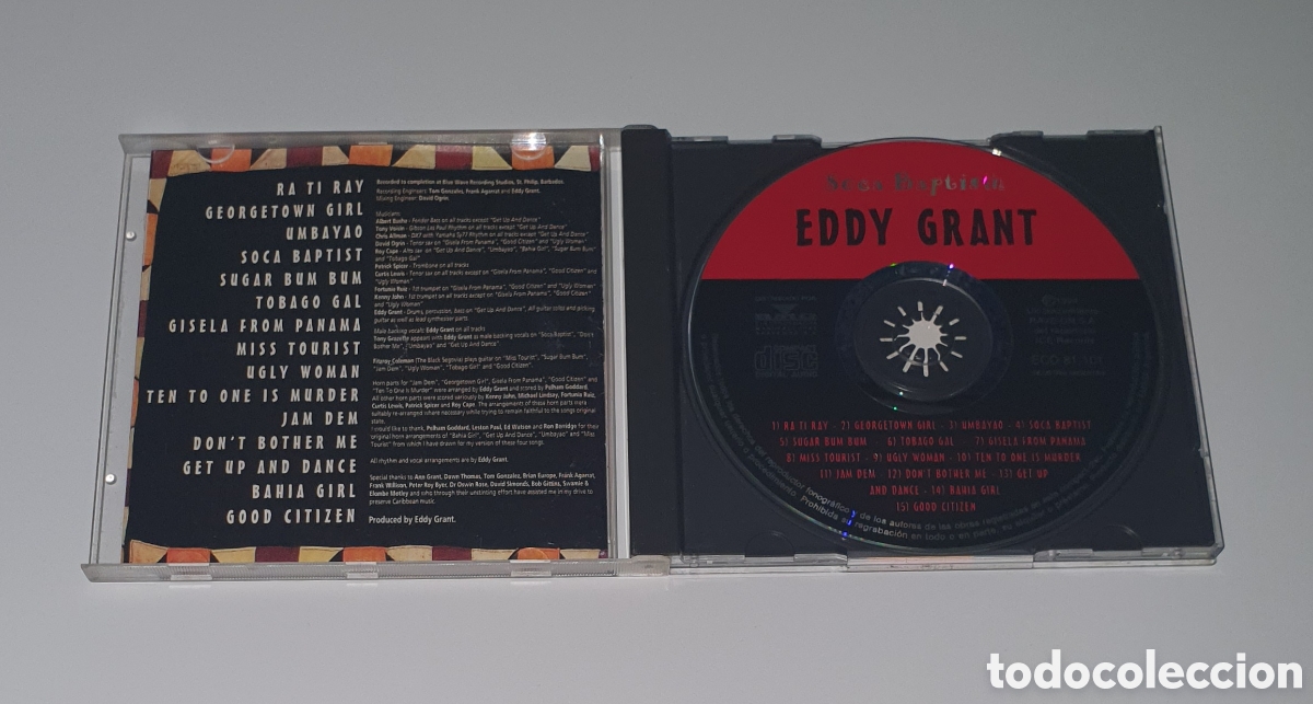 CDs de m&uacute;sica: EDDY GRANT / CD 1993 / SOCA BAPTISM - Foto 2