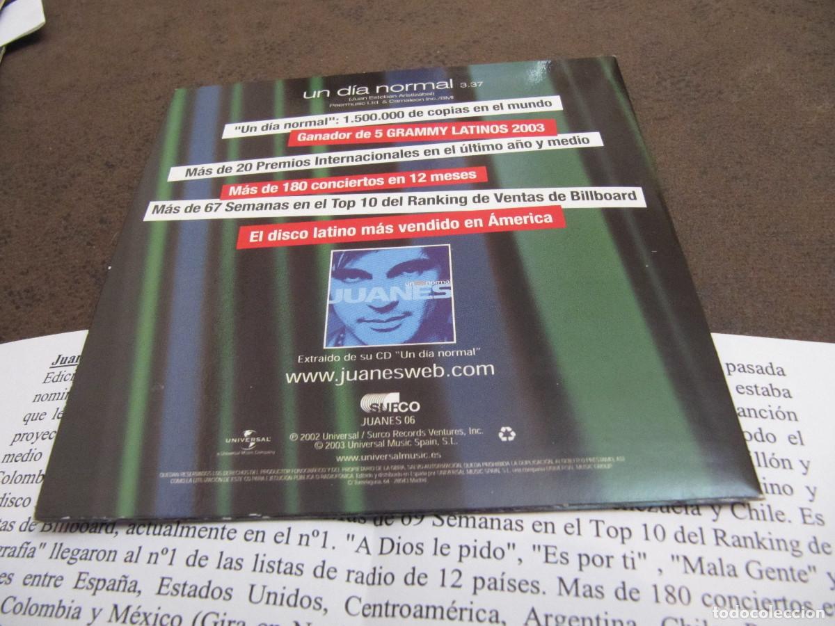 CDs de m&uacute;sica: JUANES - UN DIA NORMAL ( CD SINGLE cadena 100) - Foto 2