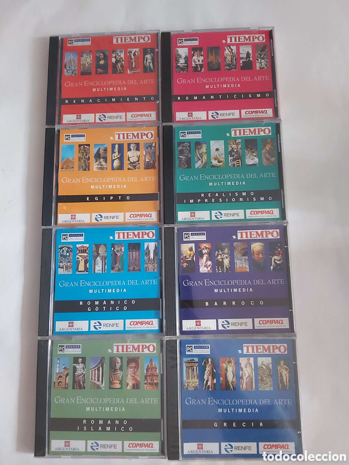 CDs de M&uacute;sica: GRAN ENCICLOPEDIA DEL ARTE MULTIMEDIA RENACIMIENTO ROMANTICISMO EGIPTO REALISMO 8 CDS TIEMPO