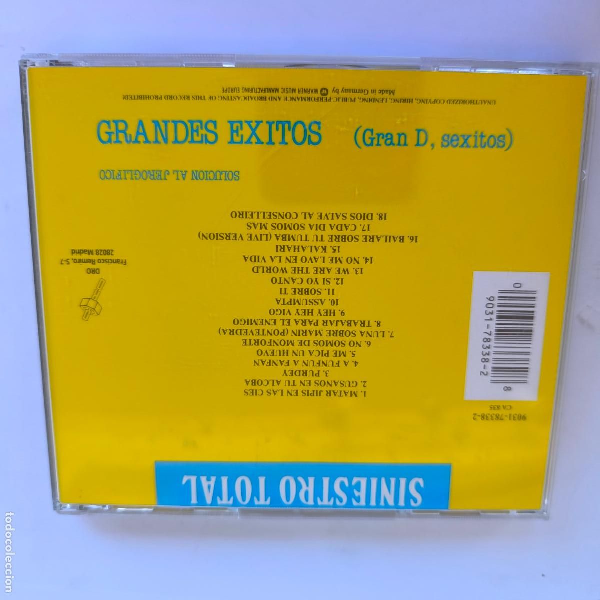 CDs de m&uacute;sica: SINIESTRO TOTAL - GRANDES EXITOS (CD) 1993 - 18 TEMAS - Foto 2