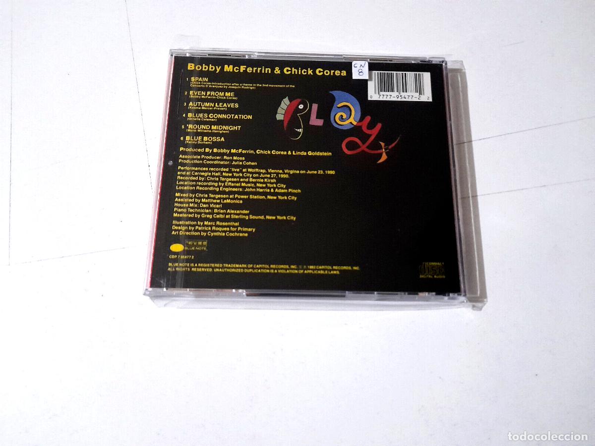 CDs de m&uacute;sica: BOBBY McFERRIN & CHICK COREA &rdquo;PLAY&rdquo; CD 6 TRACKS COMO NUEVO - Foto 2