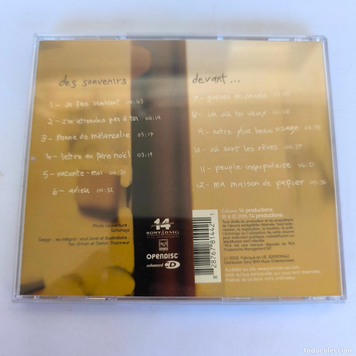 CDs de m&uacute;sica: des souvenirs devan bruel patrick cd - Foto 2