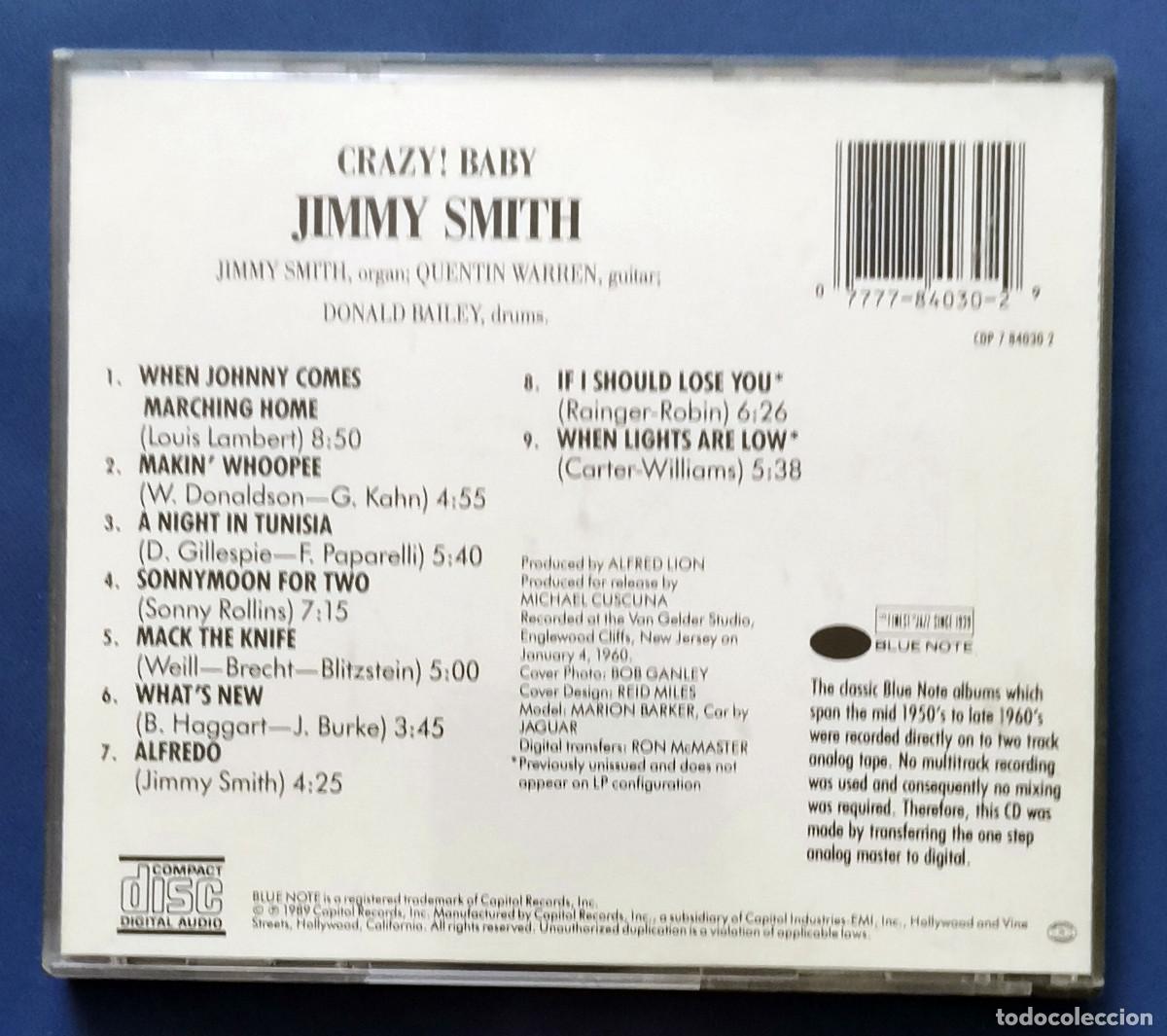 CDs de m&uacute;sica: Jimmy Smith &lrm;&ndash; Crazy! Baby CD, US Blue Note - Foto 2