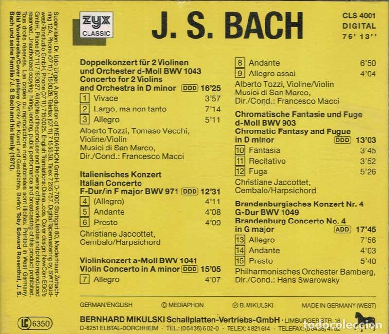 CDs de m&uacute;sica: J. S. Bach - Concertos. CD - Foto 2