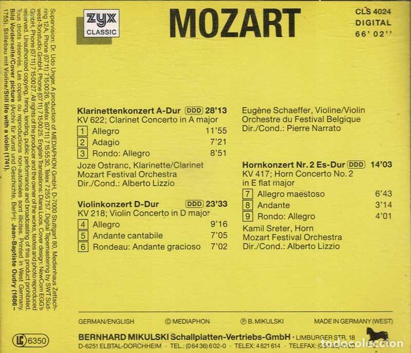 CDs de m&uacute;sica: Mozart - Concertos. CD - Foto 2
