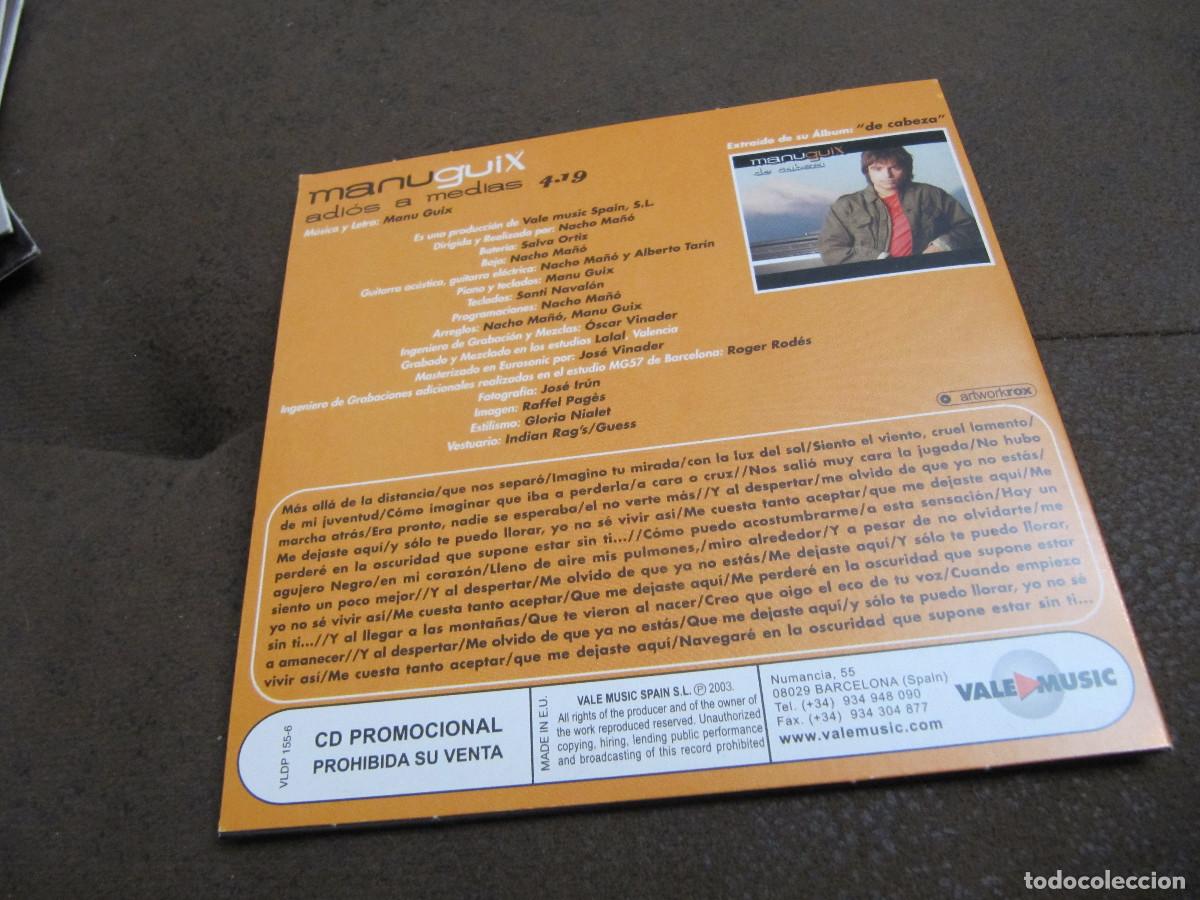 CDs de m&uacute;sica: Manu Guix &ndash; Adi&oacute;s A Medias - Foto 2