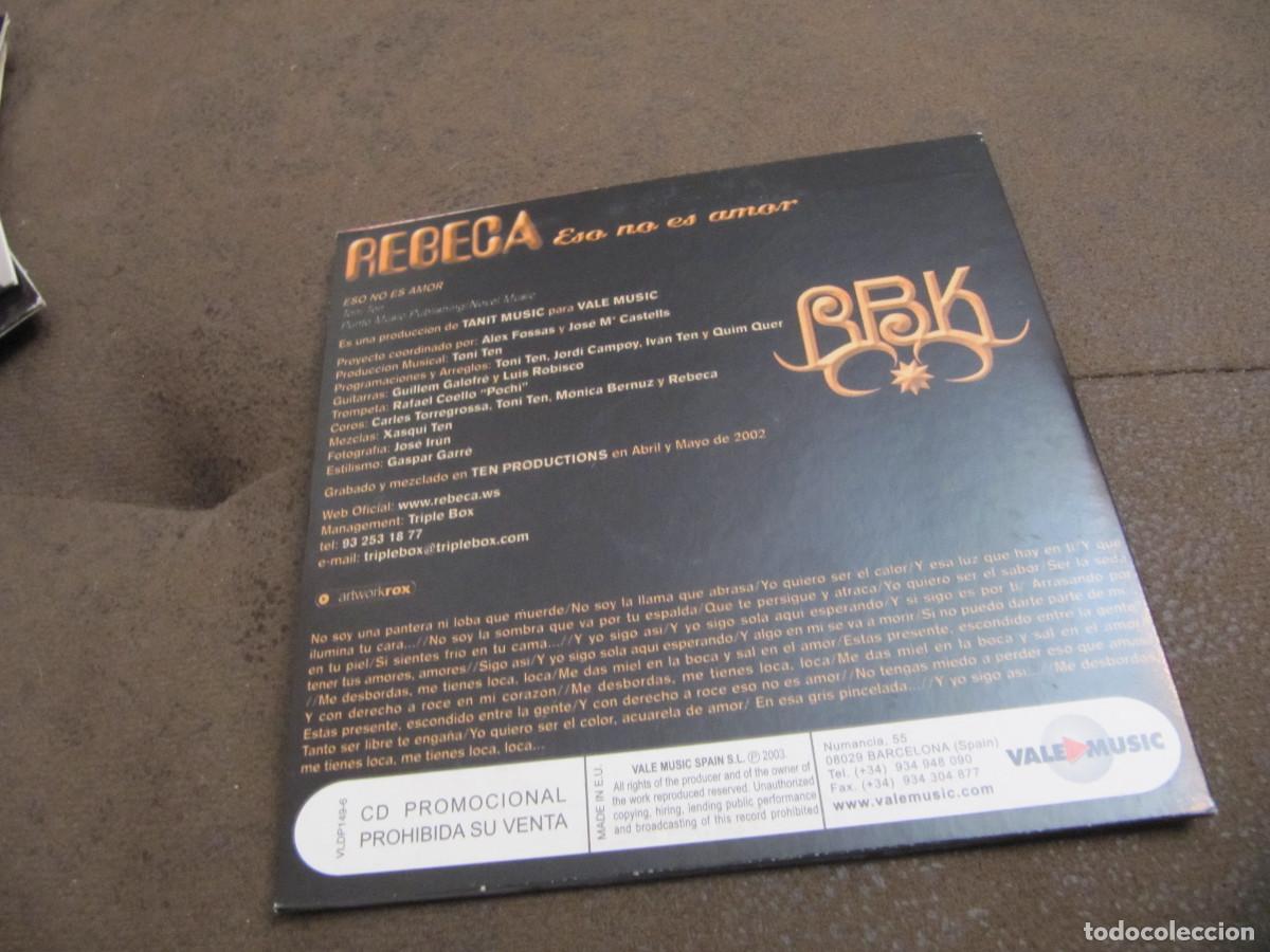 CDs de m&uacute;sica: REBECA - ESO NO ES AMOR CD SINGLE - Foto 2