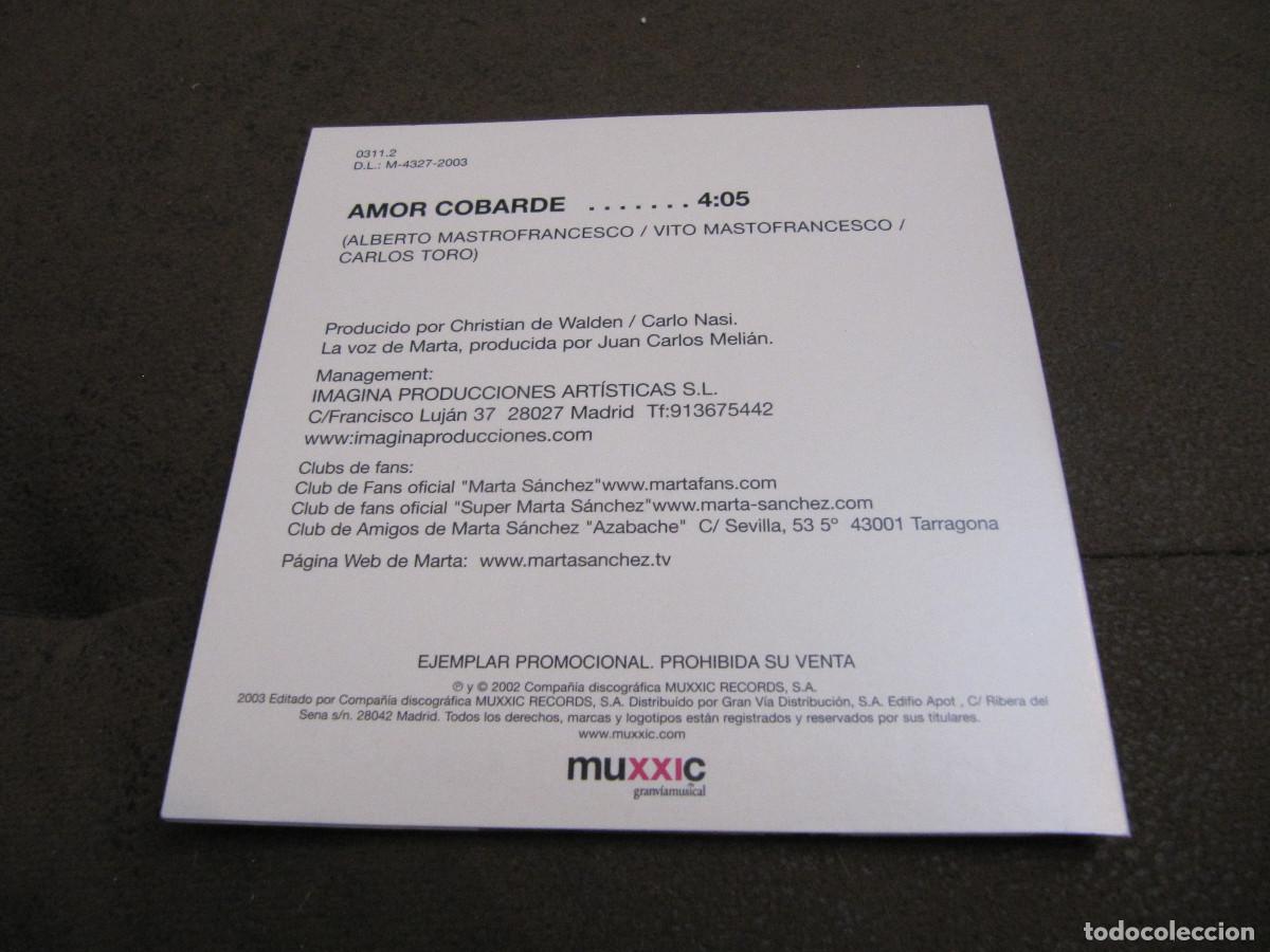 CDs de m&uacute;sica: MARTA SANCHEZ - AMOR COBARDE - Foto 2