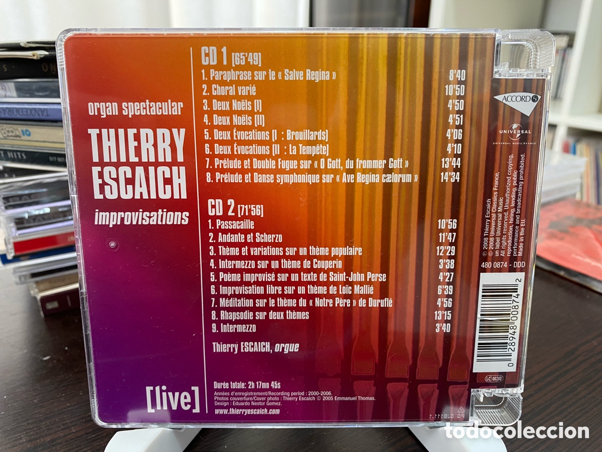 CDs de m&uacute;sica: Thierry Escaich - Improvisations (2xCD, Album) - Foto 2