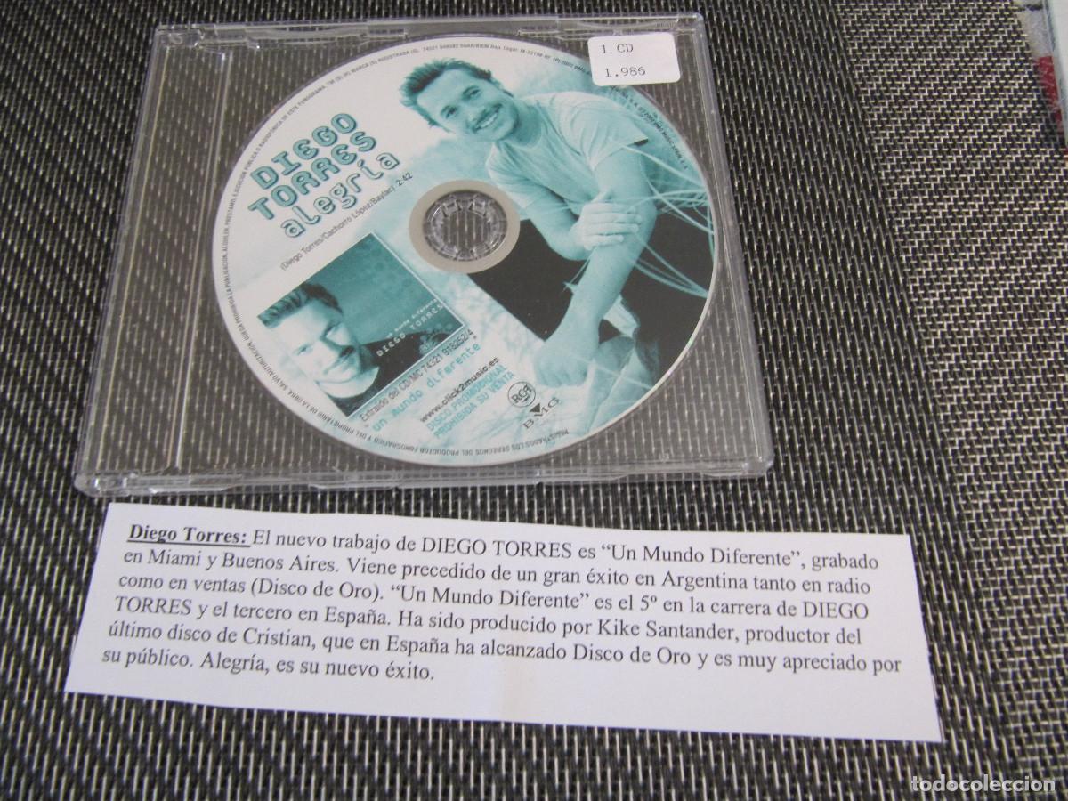 CDs de m&uacute;sica: DIEGO TORRES ALEGRIA CD SINGLE CADENA 100 - Foto 1