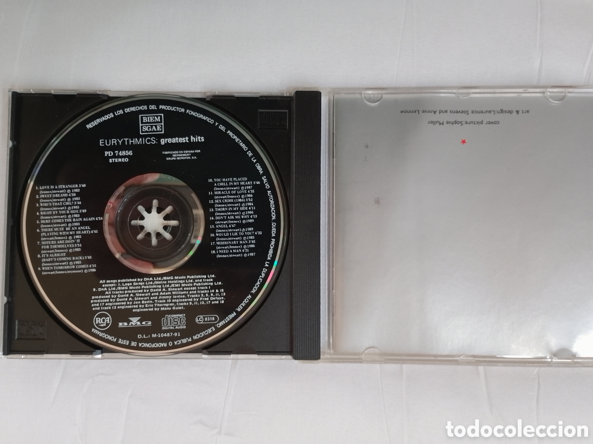 CDs de m&uacute;sica: CD Eurythmics. Greatest hits. 1991. - Foto 2