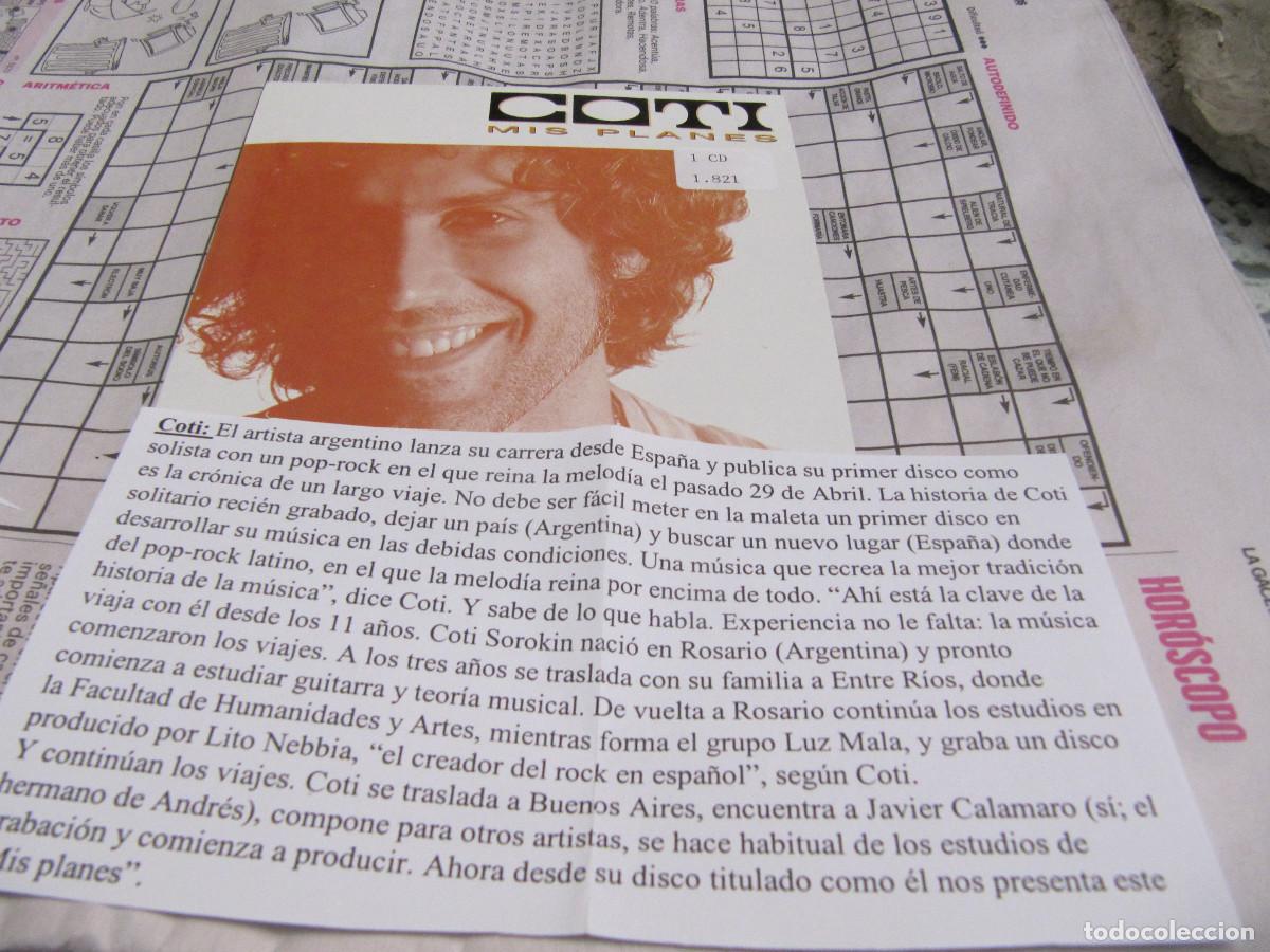 CDs de m&uacute;sica: COTI MIS PLANES CD SINGLE - Foto 1