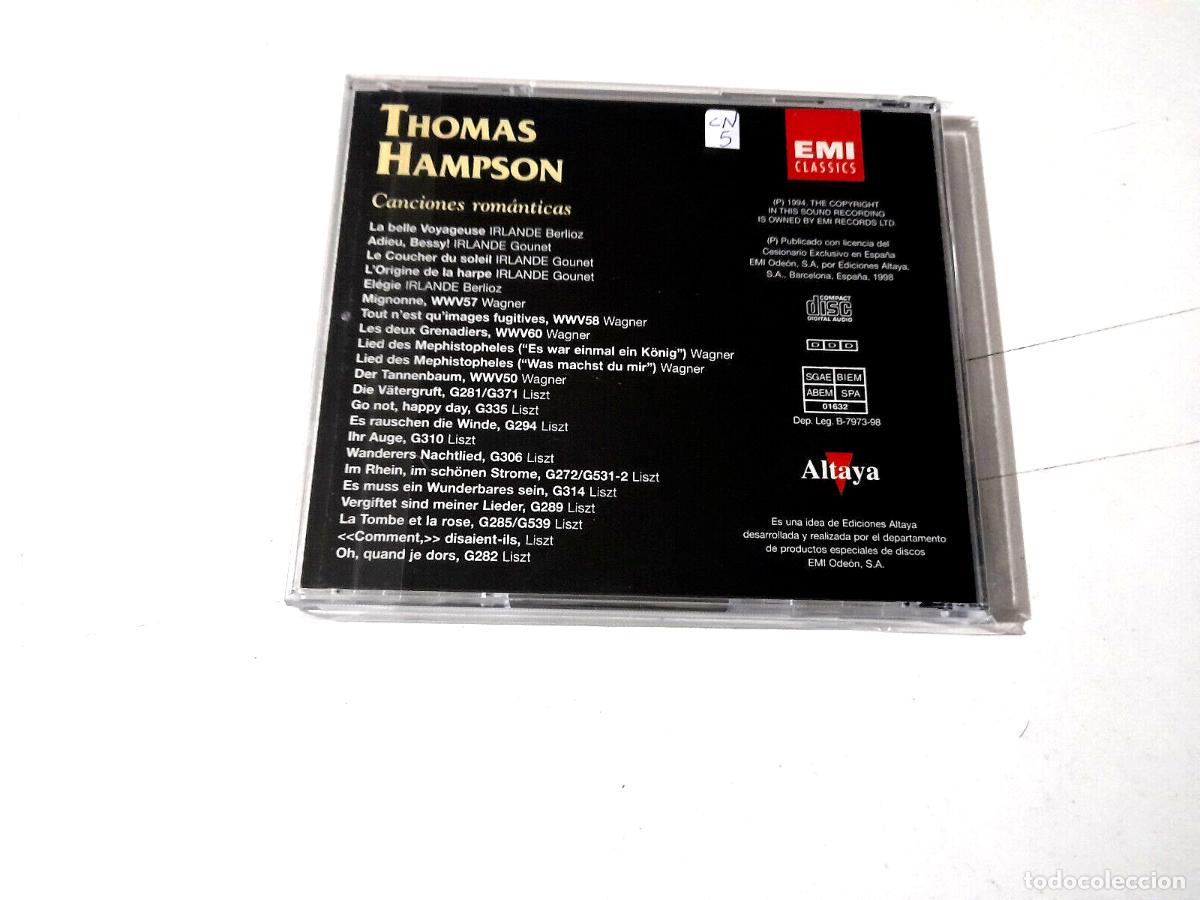 CDs de m&uacute;sica: THOMAS HAMPSON &rdquo;CANCIONES ROMANTICAS&rdquo; CD COMO NUEVO - Foto 2