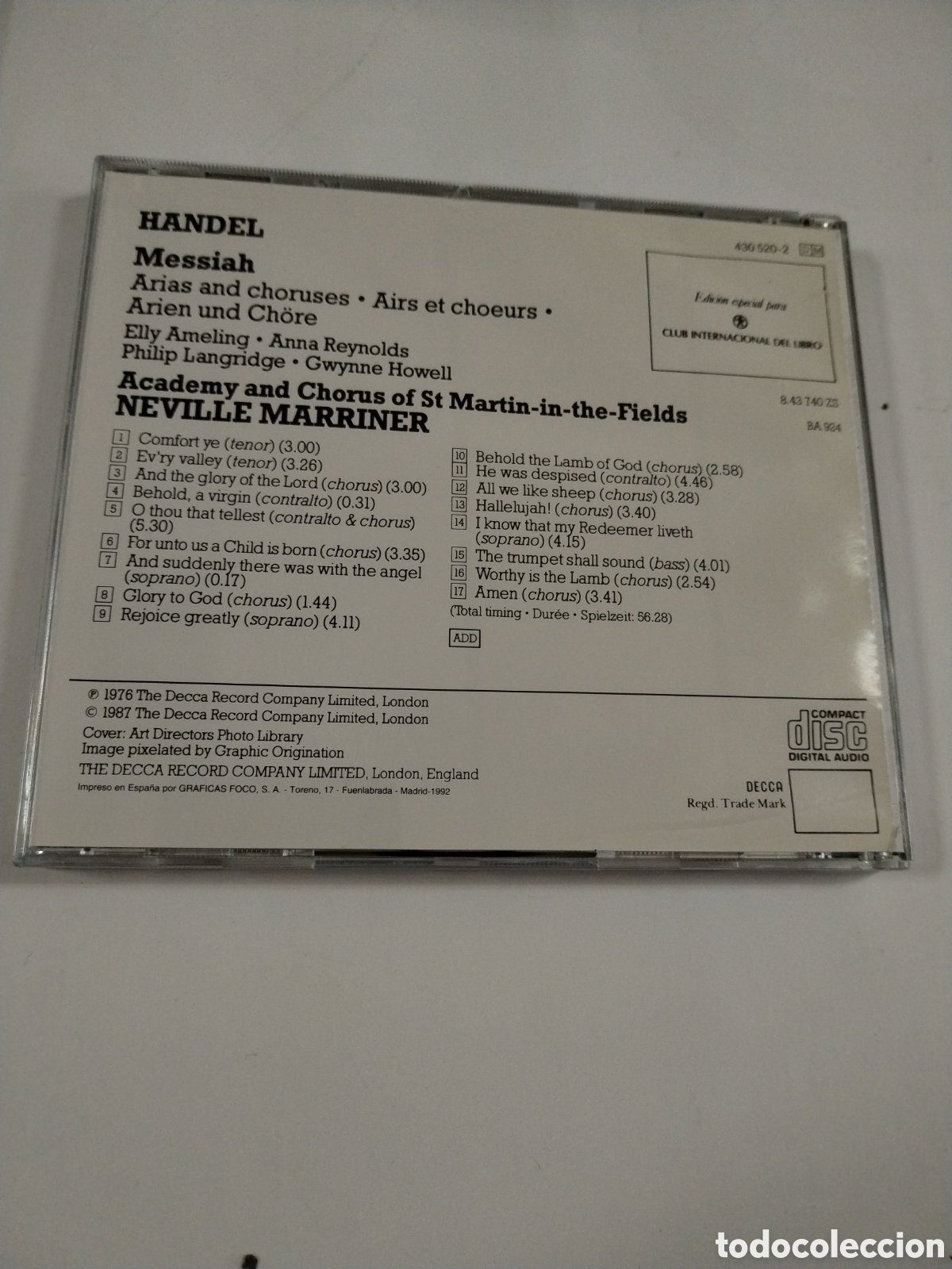 CDs de m&uacute;sica: HANDEL MESSIAH. CD DECCA OVATION - Foto 2